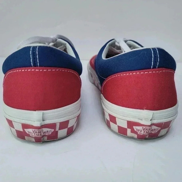 Vans New Era Red, White & Blue Men's Checkerboard Shoes Size 10 - Picture 3 of 5